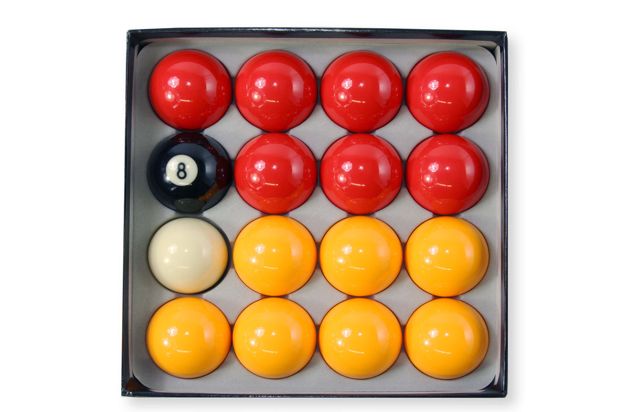 PREMIUM GRADE 2" Inch (50.8mm) Reds and Yellows English Pool Balls + 1 7/8 Inch Cue Ball - Perfect for Home Tables and Coin-operated Tables