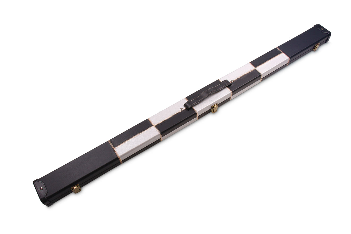 Deluxe 3/4 CHEQUERED Cue Case with Plastic Ends and Horizontal Chalk Compartment