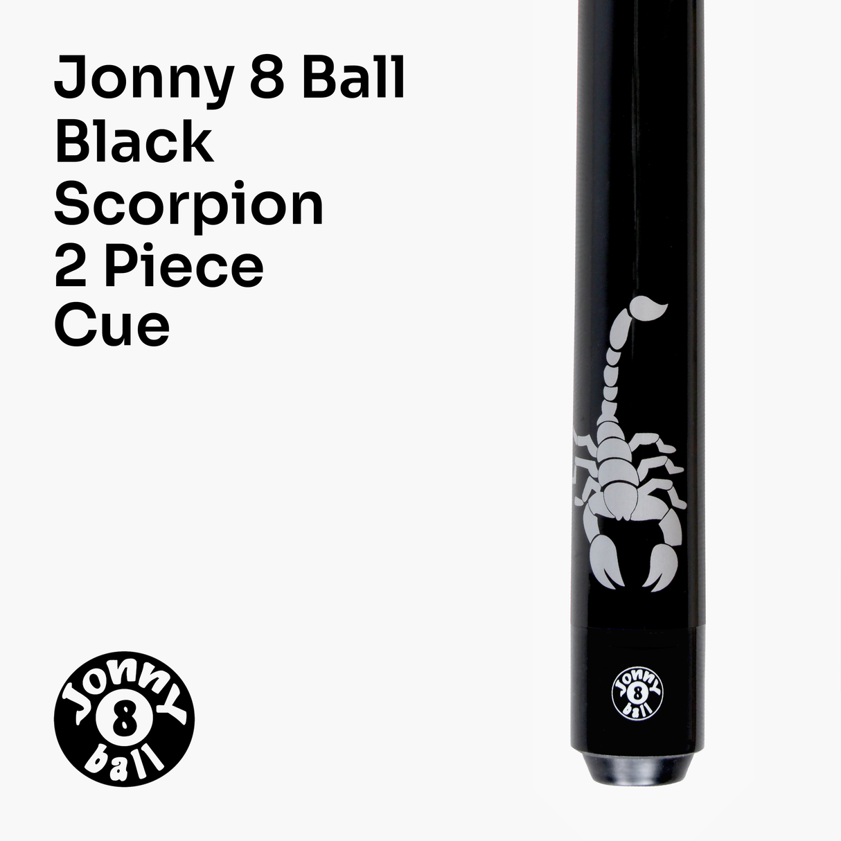 Jonny 8 Ball SCORPION 57 Inch 2 Piece Ash Snooker Pool Cue 9mm Tip