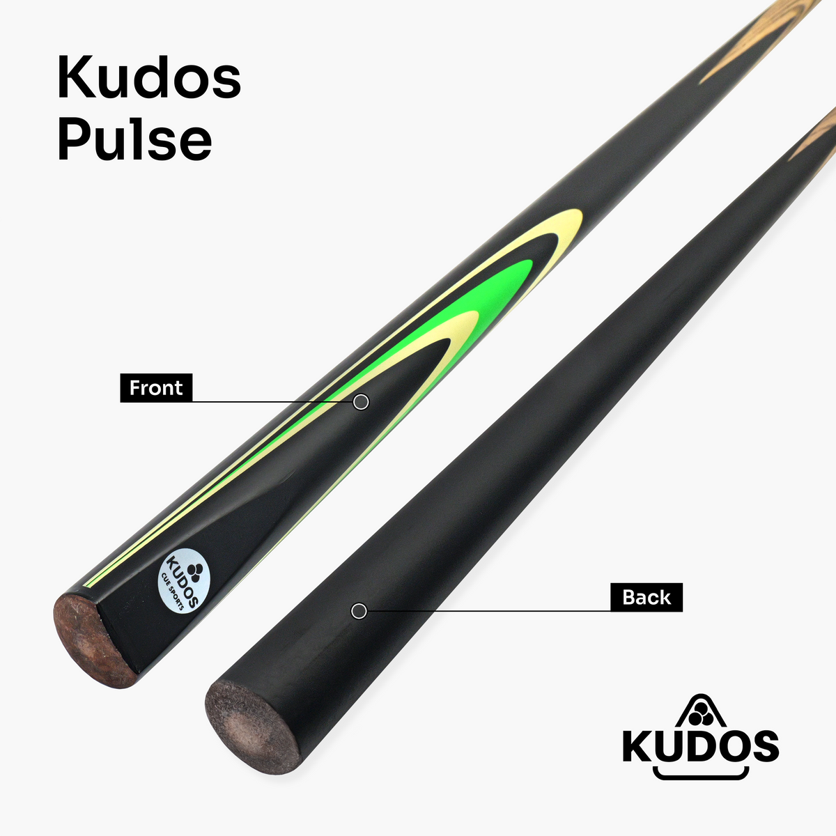 Kudos Pulse 57 Inch 2 Piece Heavy Weight Snooker and Pool Cue with 9.5mm Tip