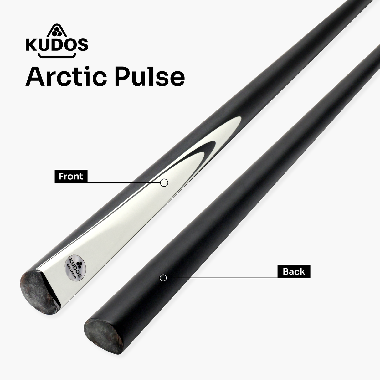 Kudos Pulse 57 Inch 2 Piece Heavyweight Snooker Pool Cue and Case Set 9.5mm Tip
