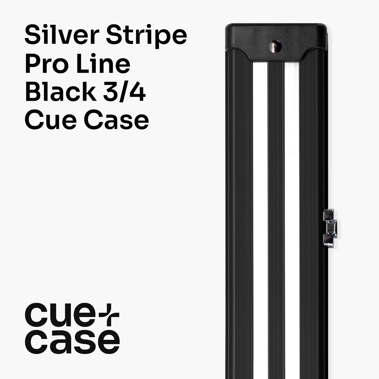 Silver Stripe Pro Aluminium Premium 3/4 Snooker and Pool Cue Case - Holds 1 x 3/4 Joint Cue + Extensions