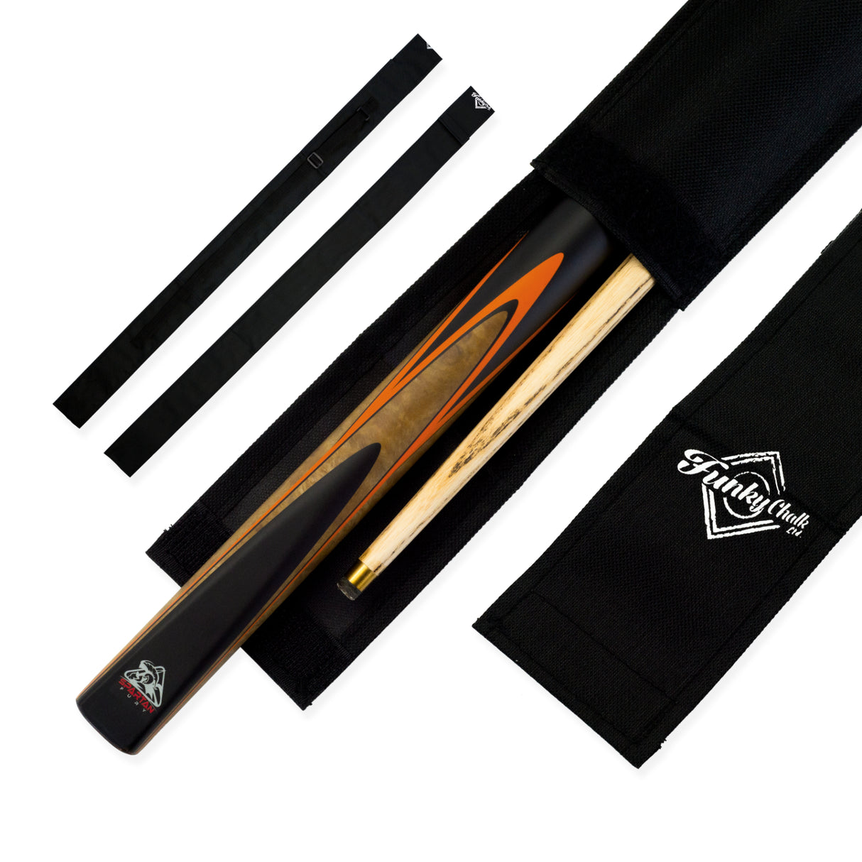 Spartan Fury VANQUISH 3/4 Joint Snooker Pool Cue and Soft Case Set 9.5mm Tip