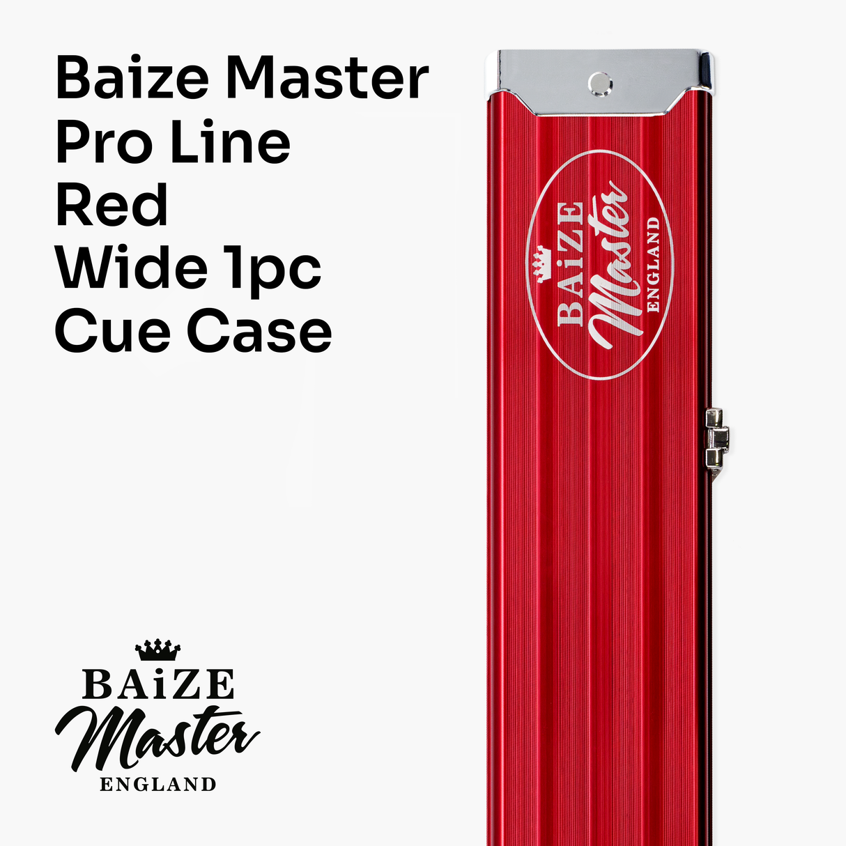 Baize Master Pro Line One Piece Aluminium Snooker Pool Cue Case - Holds Three 1 Piece Cues