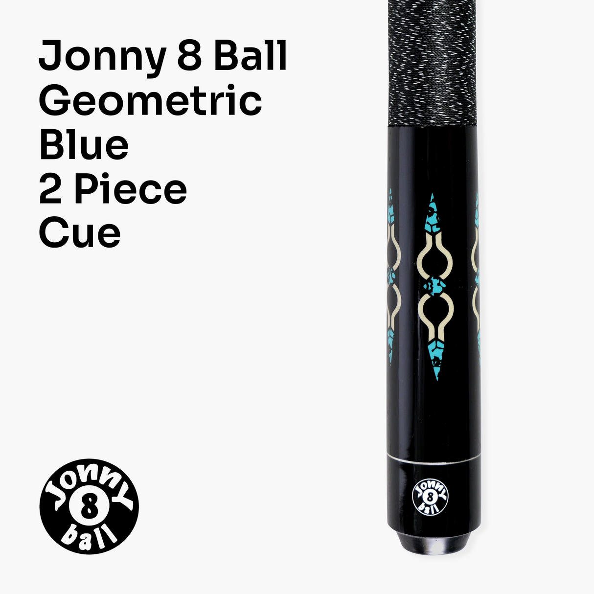 Jonny 8 Ball Geometric 57 Inch 2 Piece Snooker Pool Cue 10mm Tip