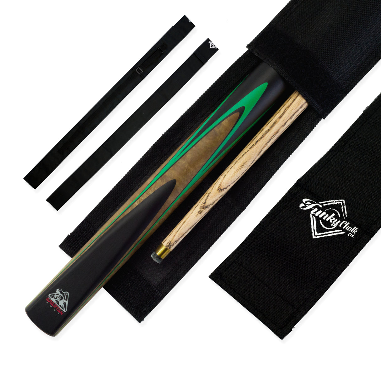Spartan Fury VANQUISH 3/4 Joint Snooker Pool Cue and Soft Case Set 9.5mm Tip