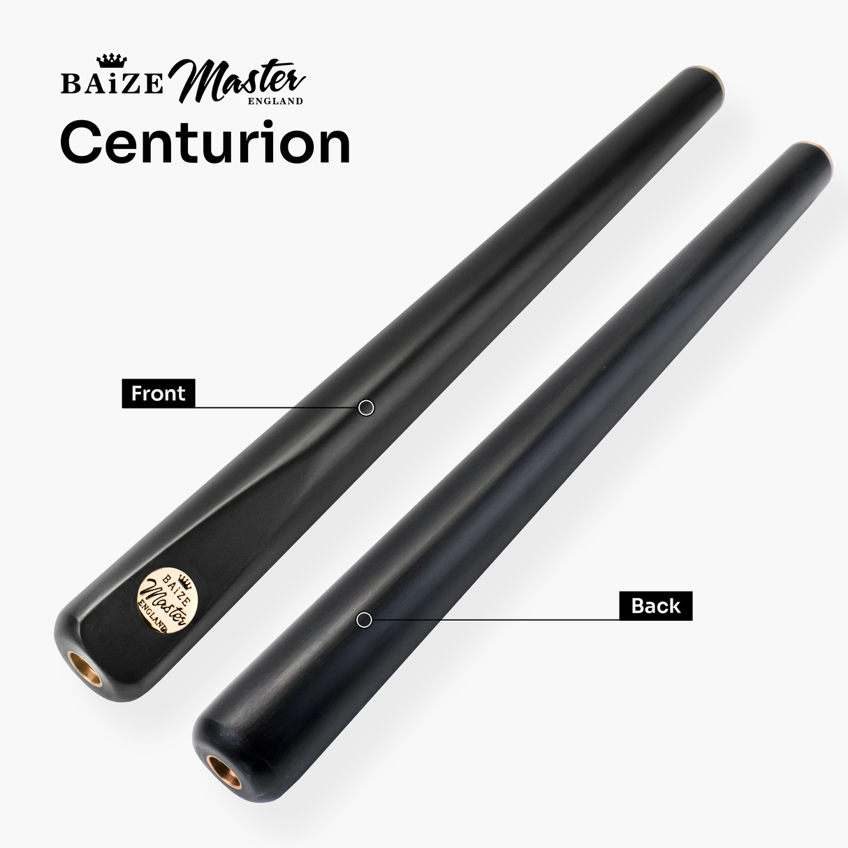 Baize Master Raven Centurion 58 Inch 3/4 Joint Hand Spliced Snooker and Pool Cue with 9.5mm Pro Impact Hybrid Tip Baize Master