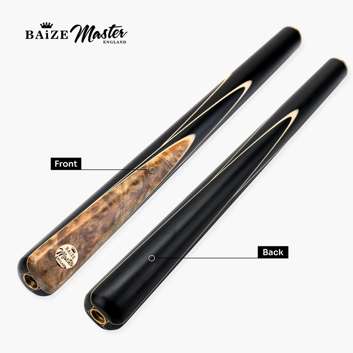 Baize Master Marble Marksman ¾ Joint English Pool Cue with 8.5mm Baize Master Pro Impact Hybrid Tip