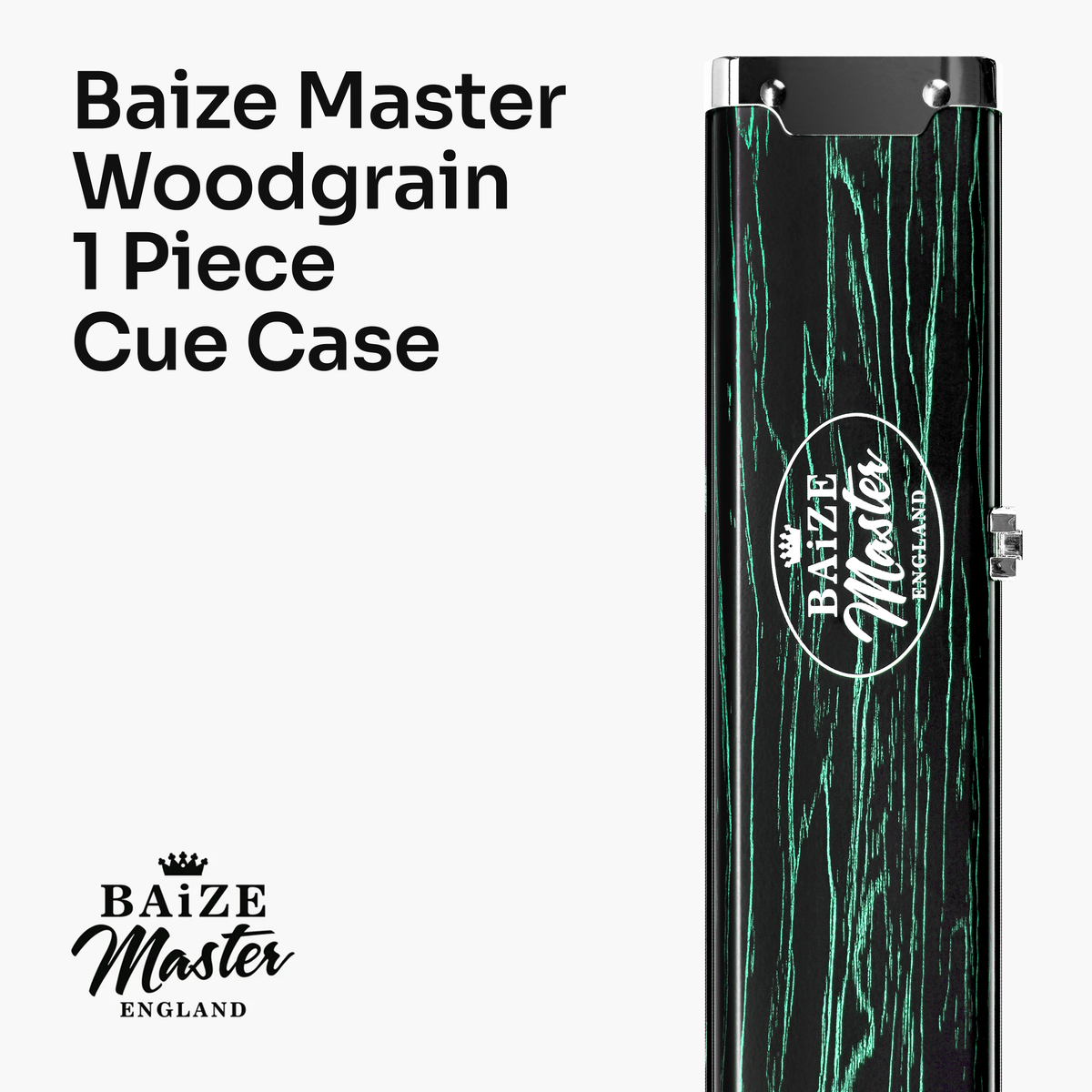 Baize Master Woodgrain 1 Piece 3 Slot Aluminium Snooker and Pool Cue Case - Holds 2 Cues + Extensions