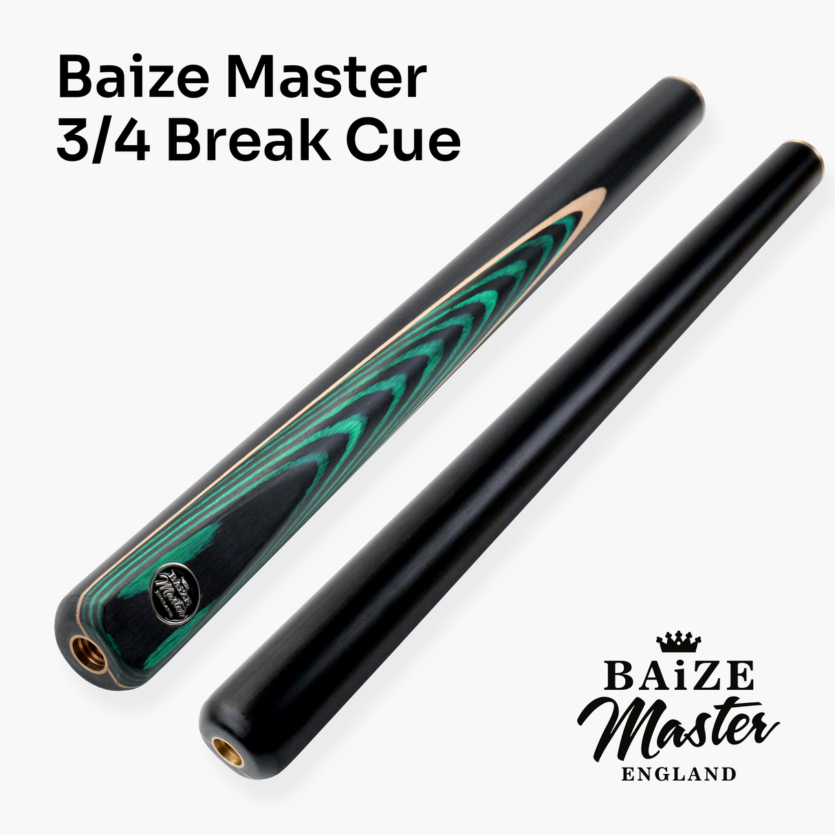 Baize Master Green Crusher 57 Inch ¾ Joint English Pool Break Cue - 11mm Tip – For Breaking Only
