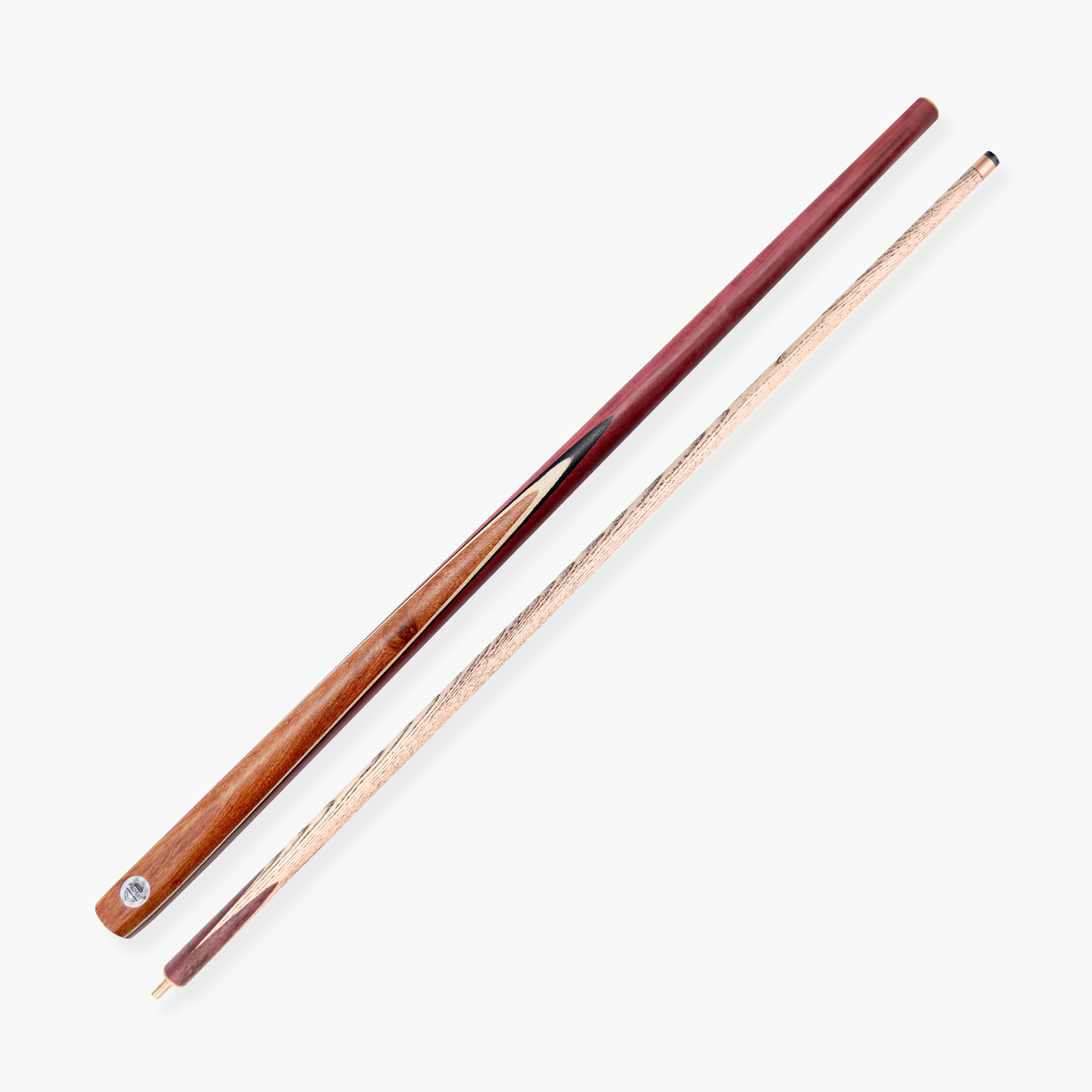 Pro 147 CLASSIC PURPLE HEART 2pc Snooker Pool Cue with Non Matching Grain Ash and Extension Thread - 9.5mm Tip PH1 Pro147