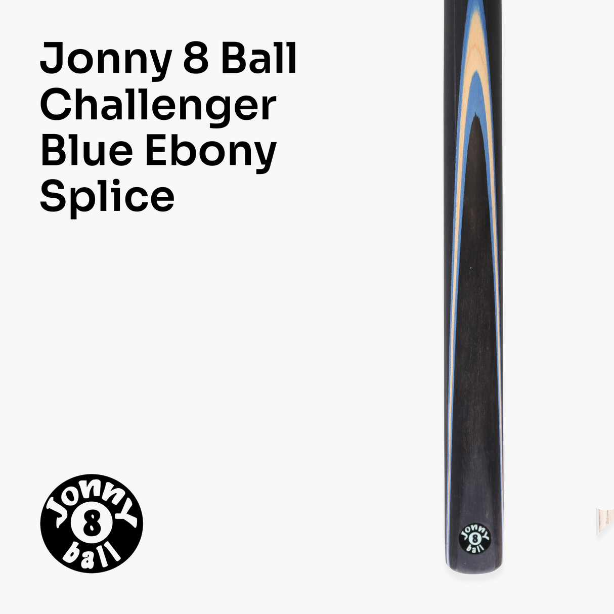 Jonny 8 Ball Challenger 57 Inch 2 Piece English Pool Cue and Case Set with 8mm Pro Leather Tip with Black Hard Case