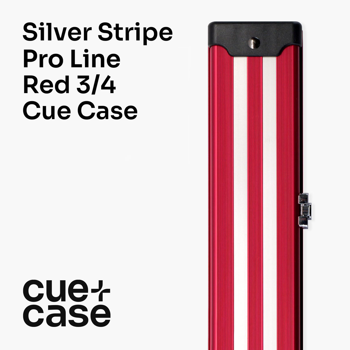 Silver Stripe Pro Aluminium Premium 3/4 Snooker and Pool Cue Case - Holds 1 x 3/4 Joint Cue + Extensions