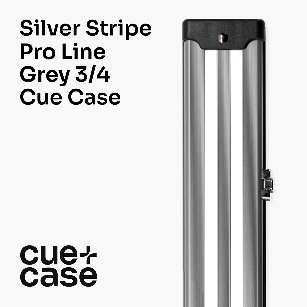 Silver Stripe Pro Aluminium Premium 3/4 Snooker and Pool Cue Case - Holds 1 x 3/4 Joint Cue + Extensions