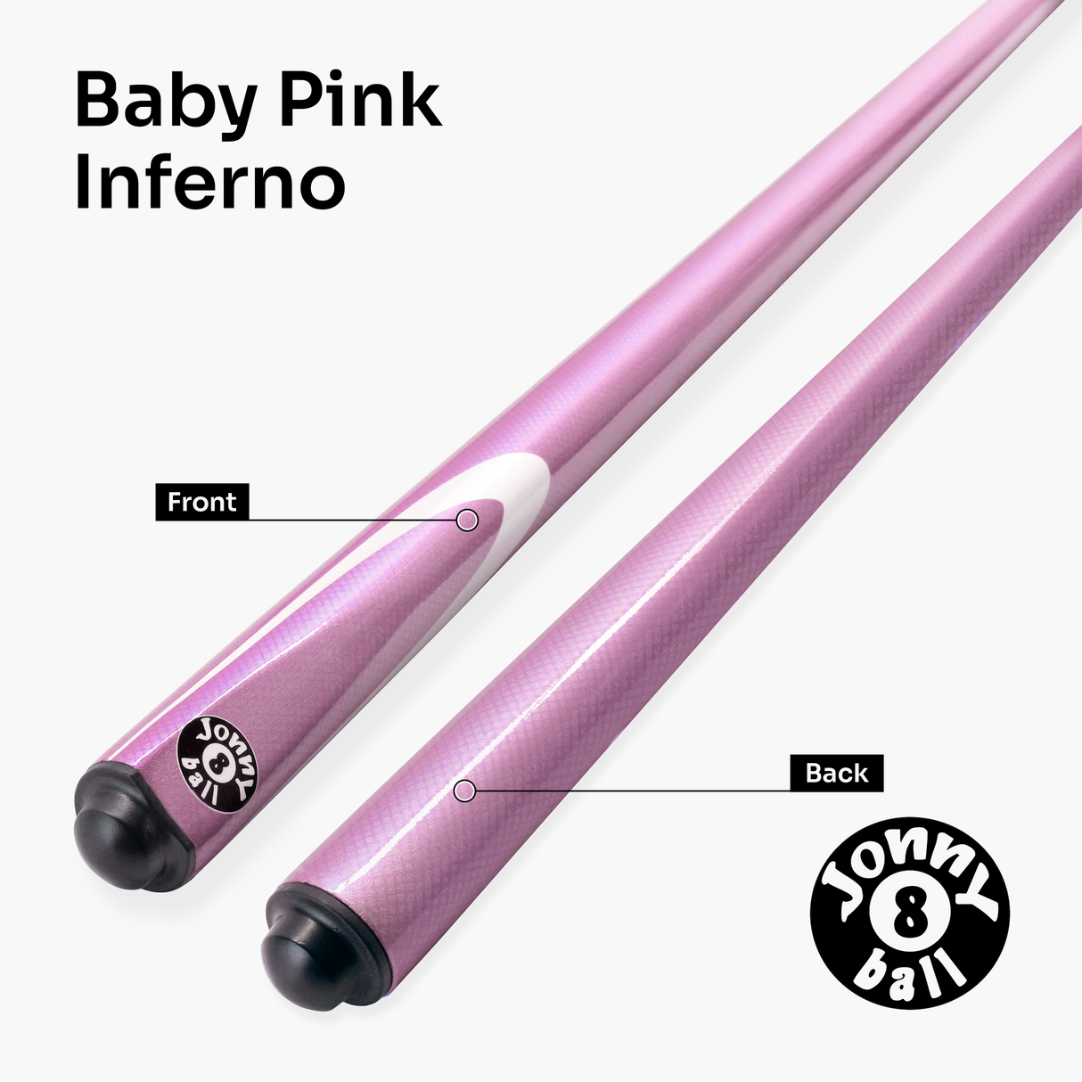 Jonny 8 Ball Inferno 2 Piece Graphite Fiberglass Cue and Case Set 9.5mm Green Layered Tip