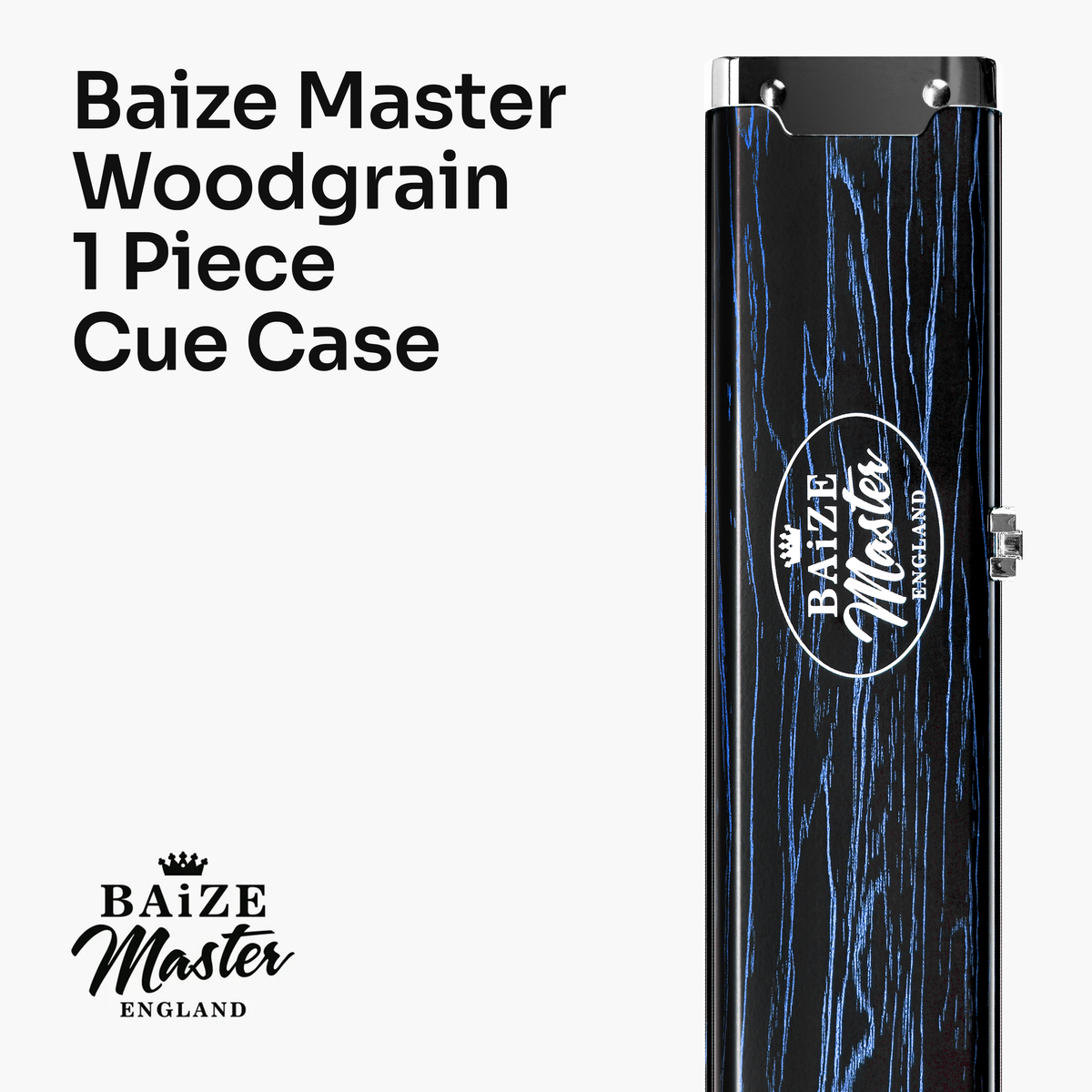 Baize Master Woodgrain 1 Piece 3 Slot Aluminium Snooker and Pool Cue Case - Holds 2 Cues + Extensions
