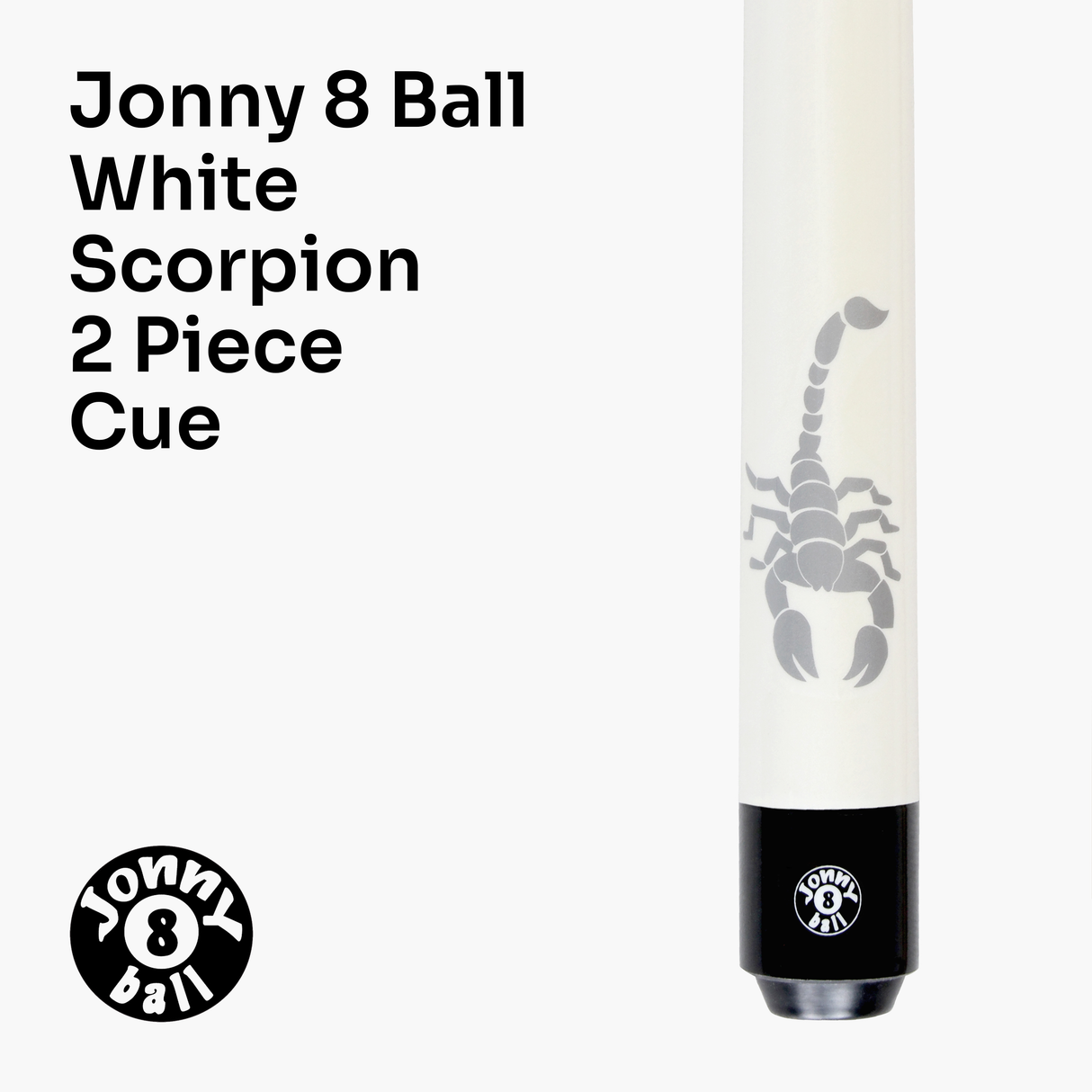 Jonny 8 Ball SCORPION 57 Inch 2 Piece Ash Snooker Pool Cue 9mm Tip