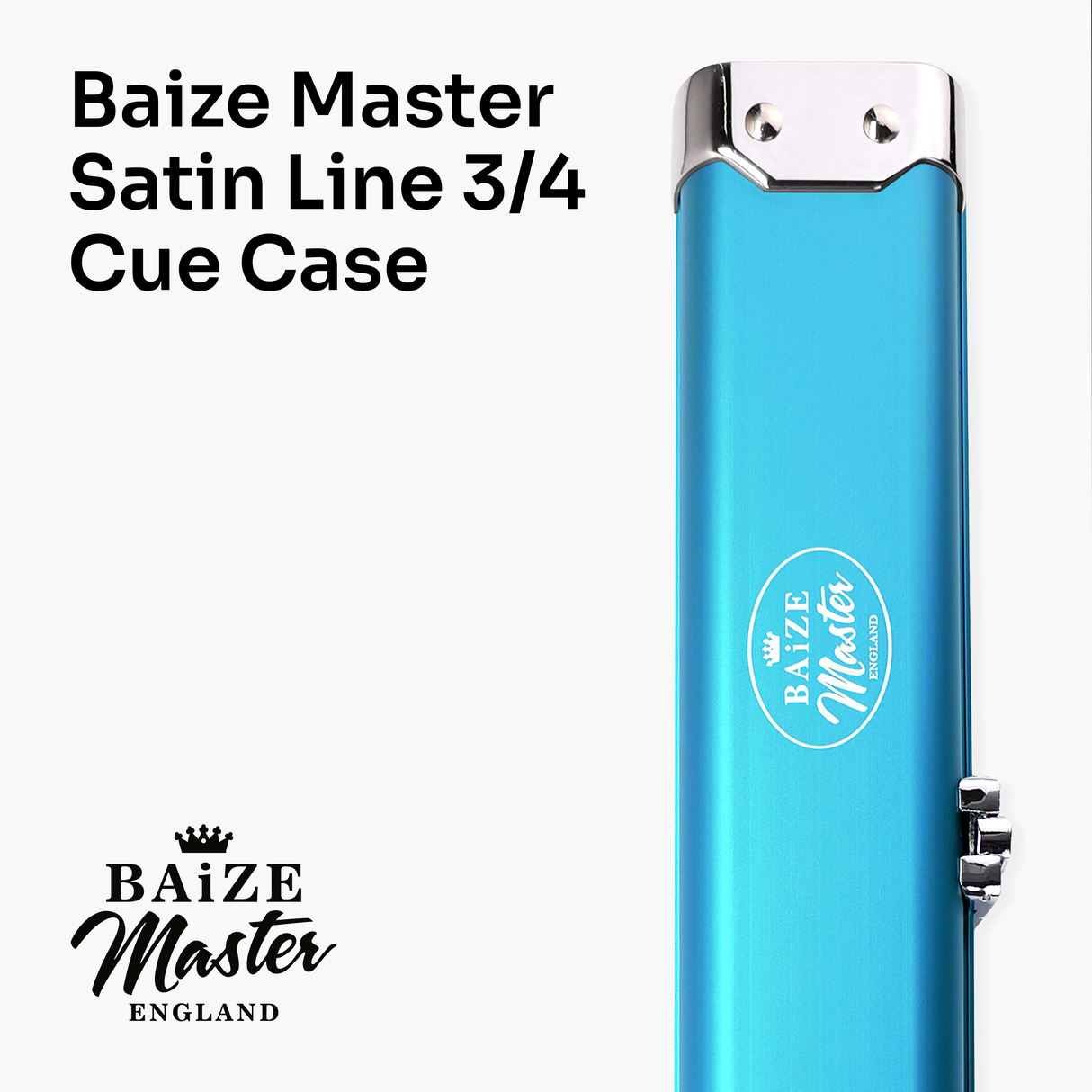 Baize Master SATIN LINE 3/4 Luxury Aluminium Cue Case - Holds 1 x 3/4 Joint Cue + Extensions