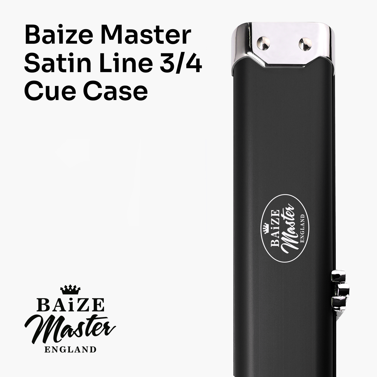 Baize Master SATIN LINE 3/4 Luxury Aluminium Cue Case - Holds 1 x 3/4 Joint Cue + Extensions