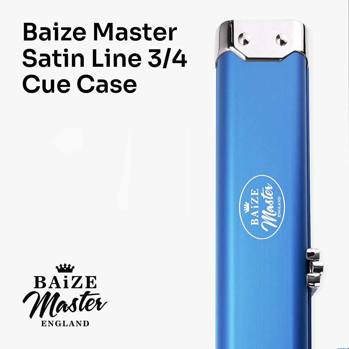 Baize Master SATIN LINE 3/4 Luxury Aluminium Cue Case - Holds 1 x 3/4 Joint Cue + Extensions