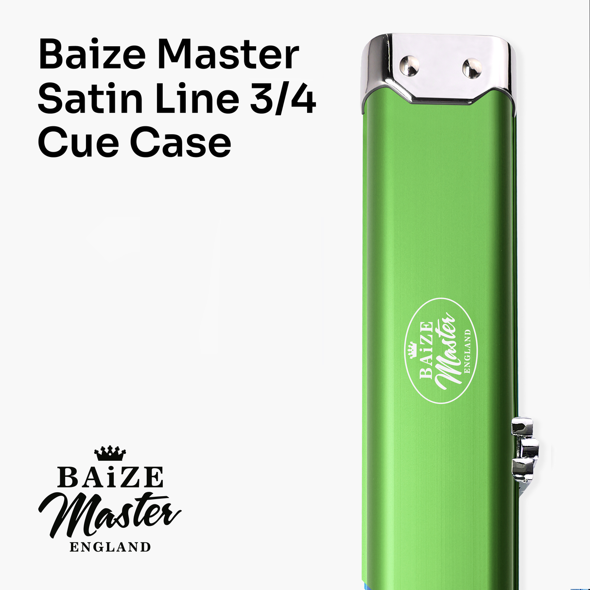 Baize Master SATIN LINE 3/4 Luxury Aluminium Cue Case - Holds 1 x 3/4 Joint Cue + Extensions