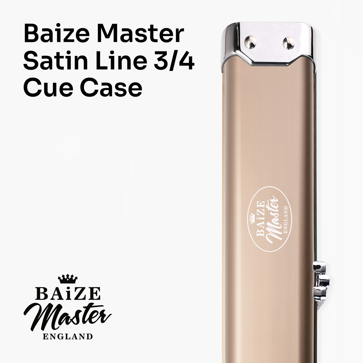 Baize Master SATIN LINE 3/4 Luxury Aluminium Cue Case - Holds 1 x 3/4 Joint Cue + Extensions