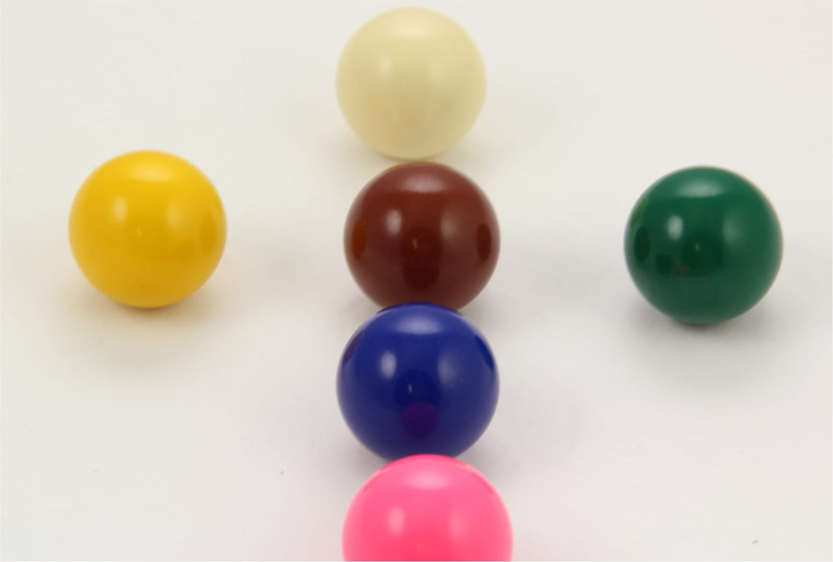 Funky Chalk 1 1/2 inch 38mm ECONOMY Kids Snooker Balls - 17 Ball Set with 10 Reds