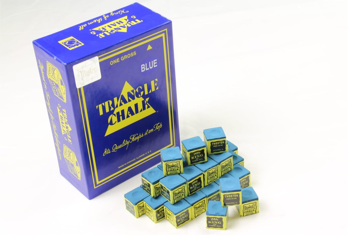 Premium Blue Triangle Snooker & Pool Chalk (12-Pack)
