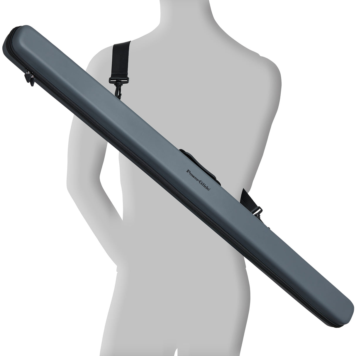 PowerGlide Svartur Black 3/4 Tubular Snooker Pool Cue Case - Max Shaft Length 111cm