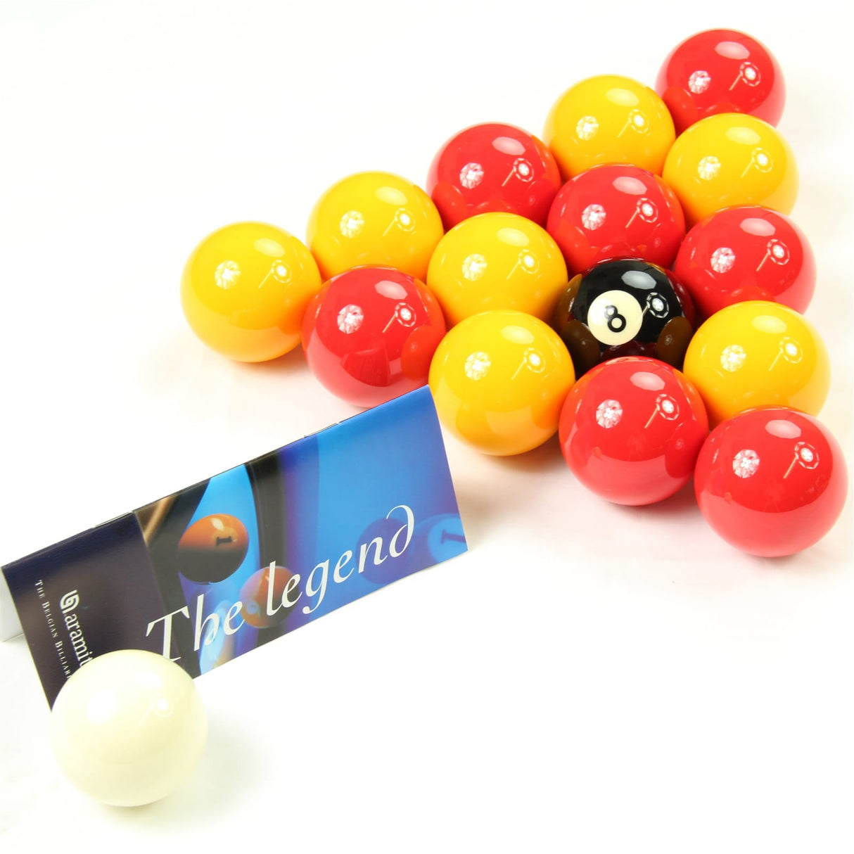ARAMITH Premier Red & Yellow 2" Pool Balls + 1 7/8" Cue Ball - Suitable for Pubs