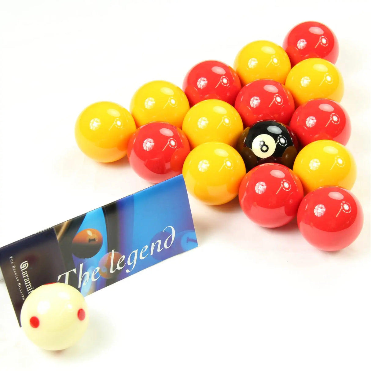 ARAMITH LEAGUE Red & Yellow 2'' Balls With PRO CUP Spotted Cue Ball Aramith