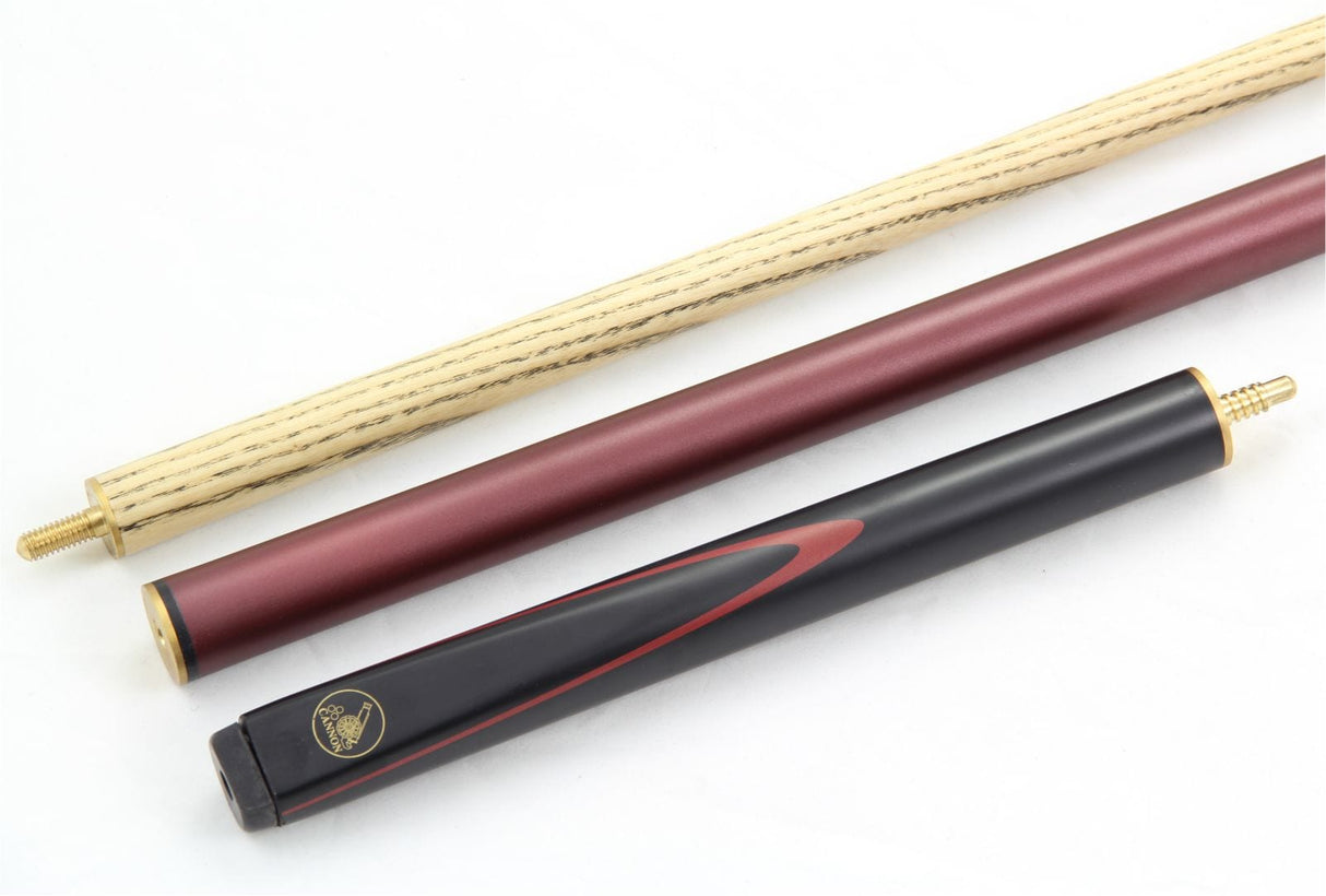 Cannon RED & BLACK VIPER 3 Piece 57 Inch Snooker Pool Cue by Peradon - 9mm Tip