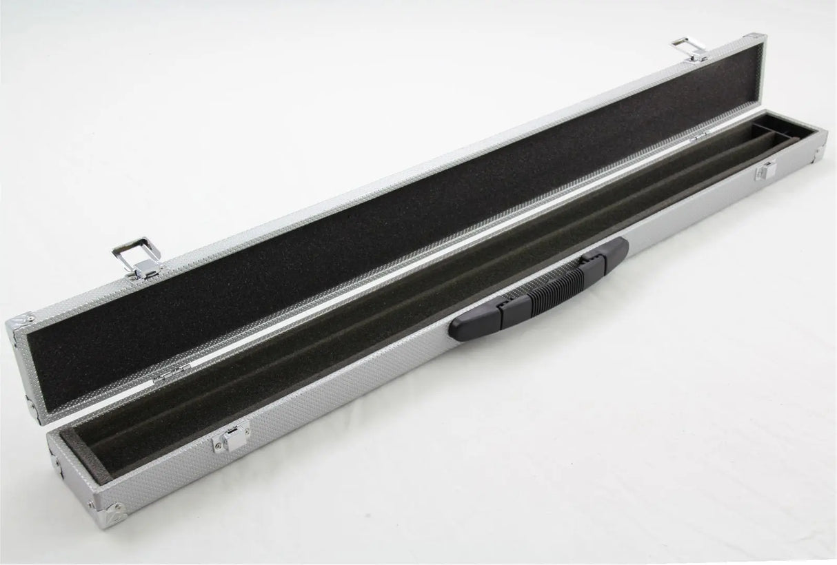 2pc SILVER Cue Case With Reinforced Corners for Snooker Pool Cue Cue & Case