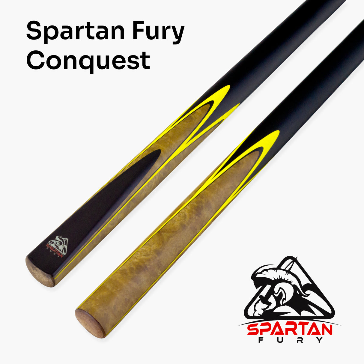 Spartan Fury CONQUEST 2 Piece Snooker Pool Cue and Soft Case Set 9.5mm Tip