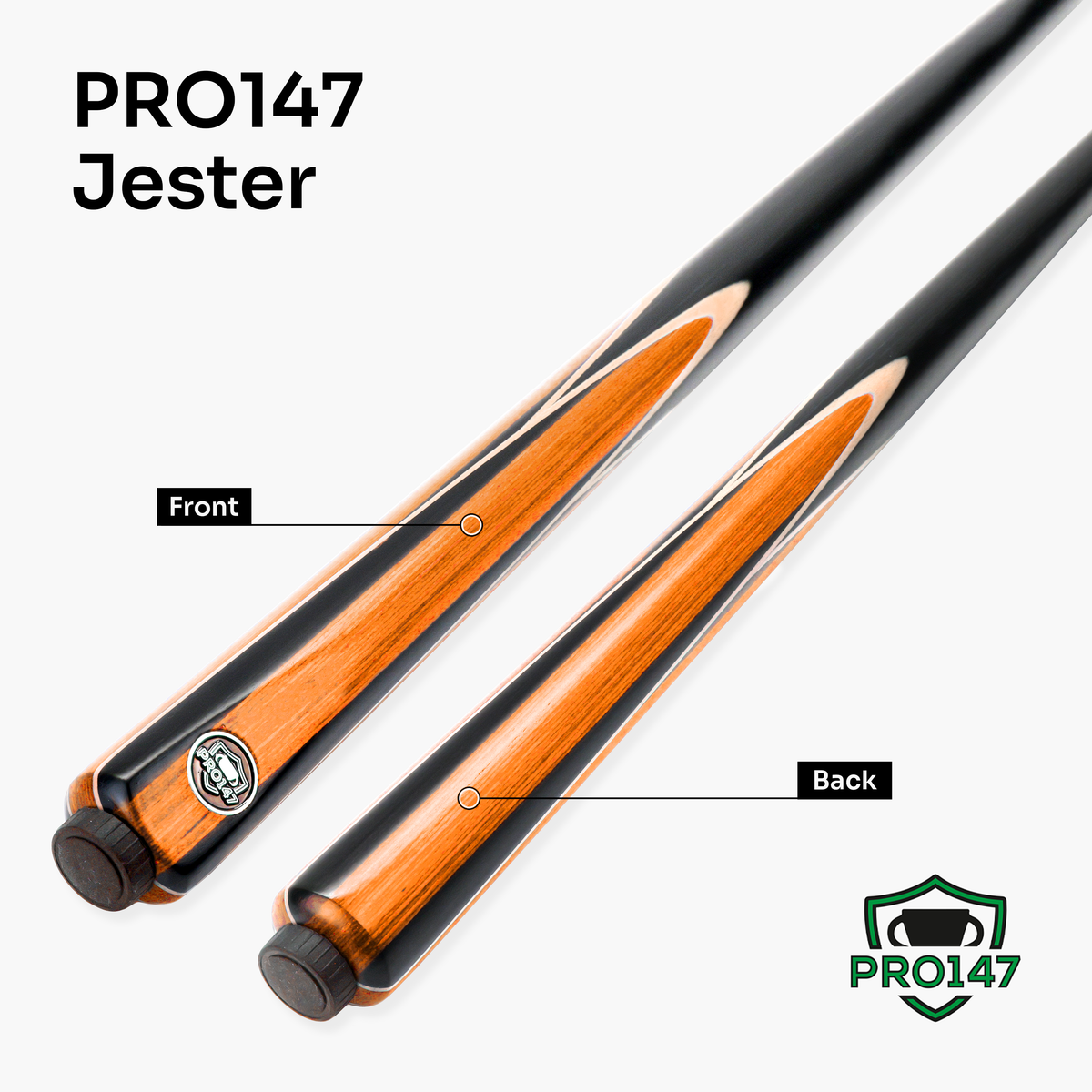 PRO147 Jester 1 Piece Snooker and Pool Cue and Case Set with 9.3mm Pro Tip