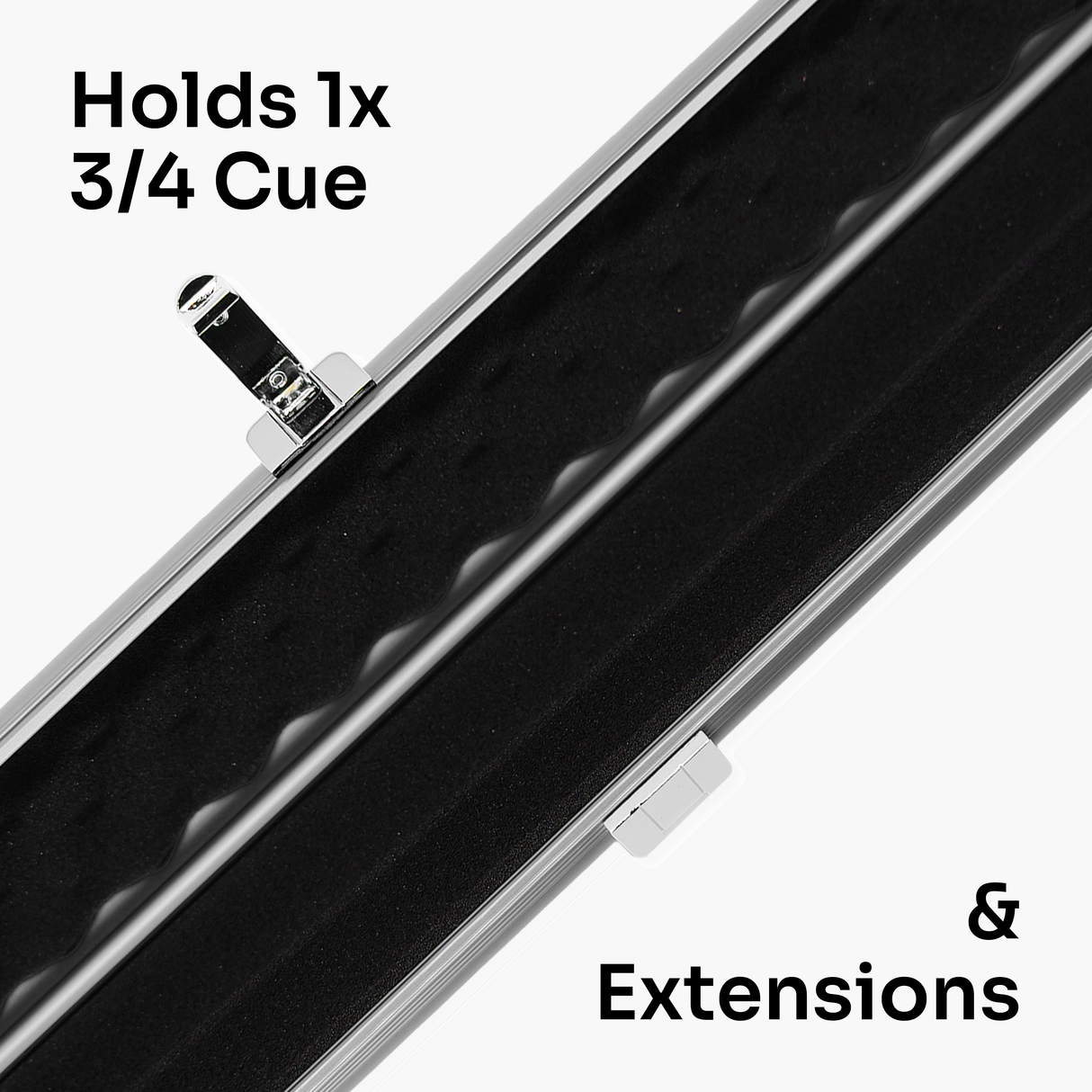Baize Master SATIN LINE 3/4 Luxury Aluminium Cue Case - Holds 1 x 3/4 Joint Cue + Extensions