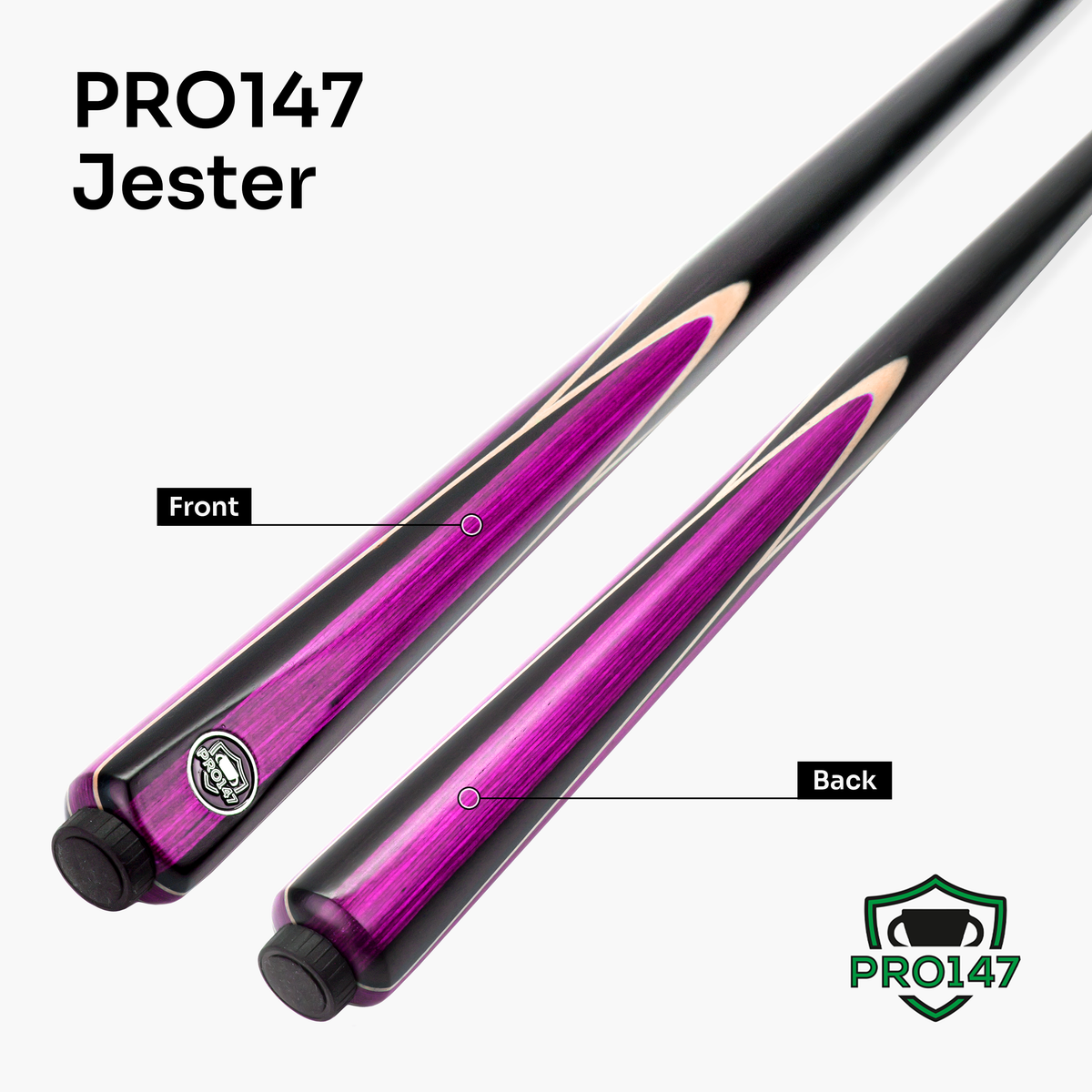 PRO147 Jester 1 Piece Snooker and Pool Cue and Case Set with 9.3mm Pro Tip
