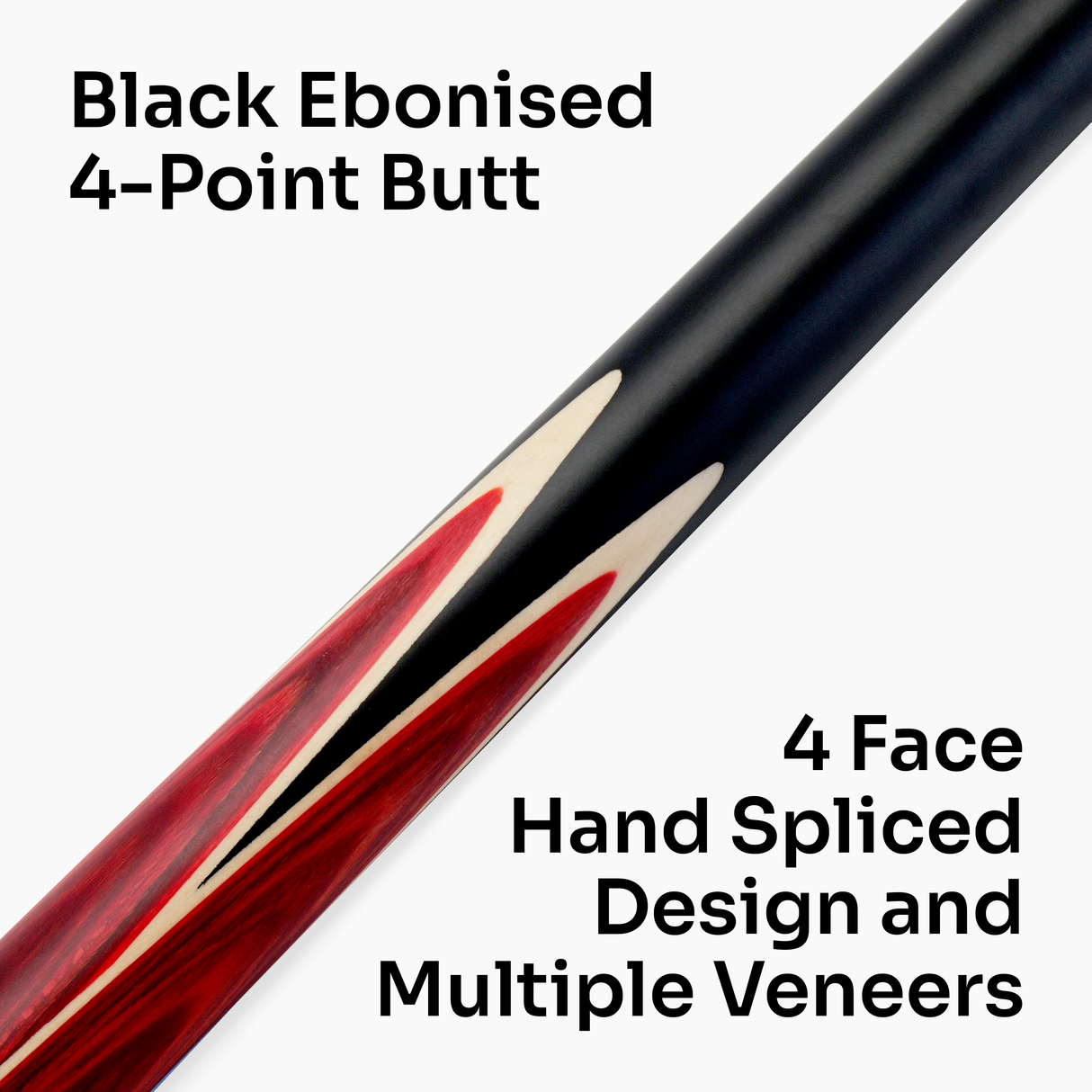 PRO147 Trident 57 Inch 1 Piece Hand Spliced Ash Snooker and Pool Cue with 9.5mm Tip