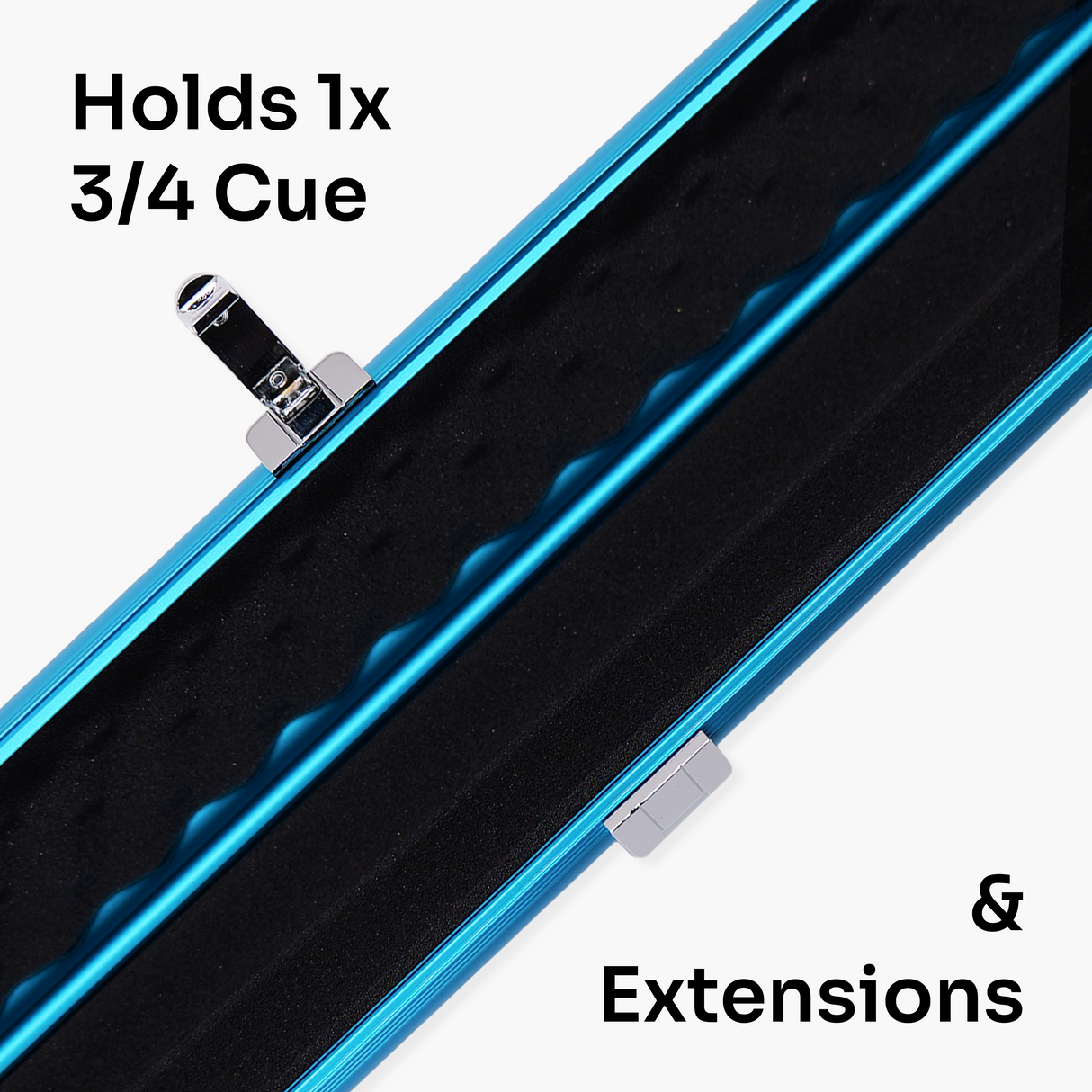 Baize Master SATIN LINE 3/4 Luxury Aluminium Cue Case - Holds 1 x 3/4 Joint Cue + Extensions
