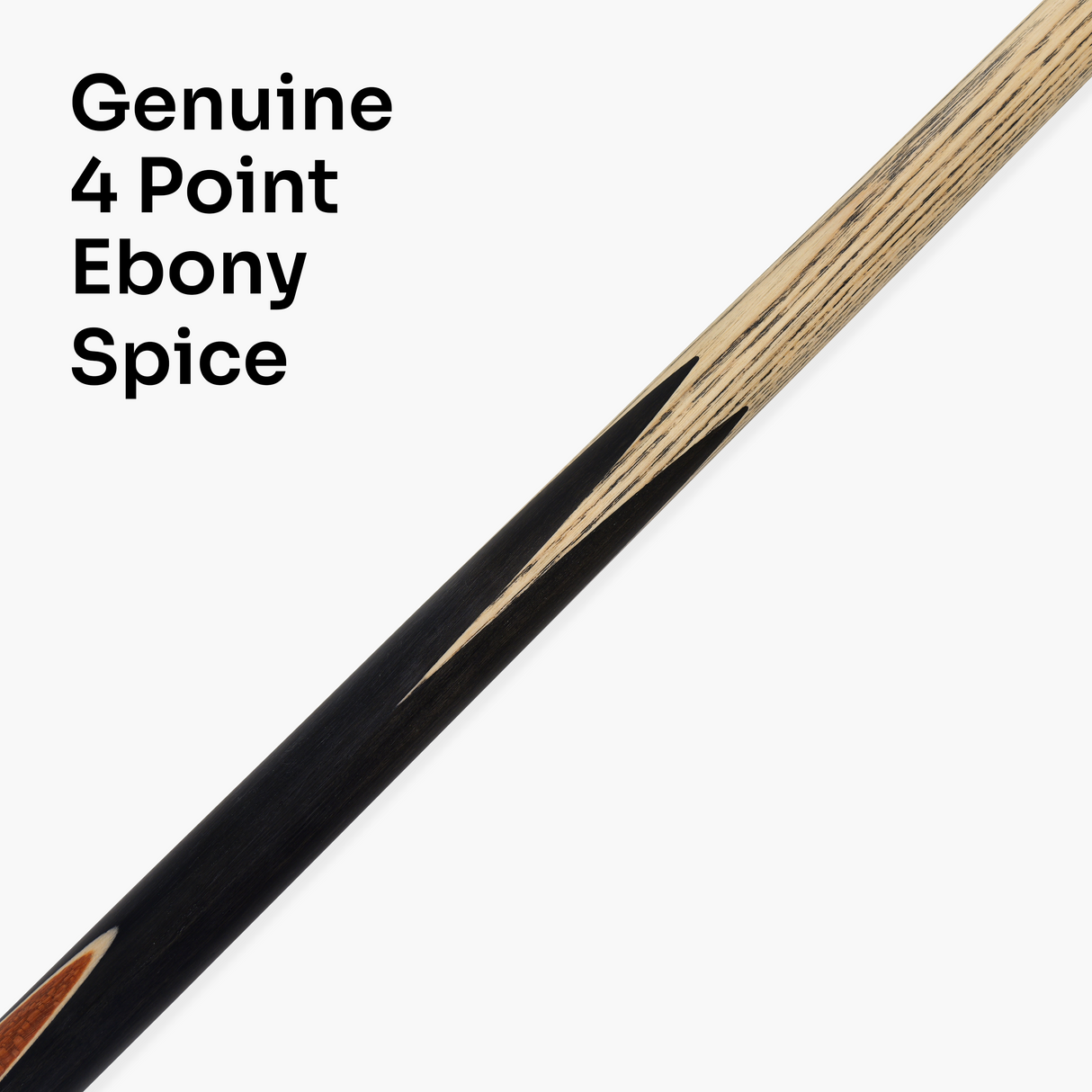 Baize Master Black Label 57 Inch One Piece Hand Spliced Premium Ebony Butt English Pool Cue with 8mm Leather Tip