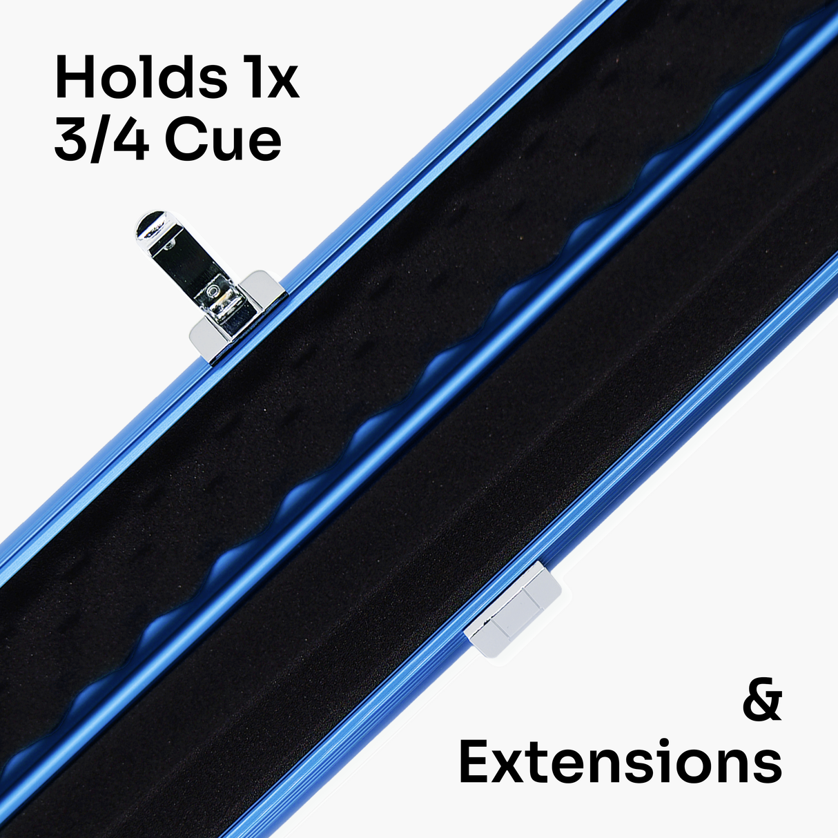 Baize Master SATIN LINE 3/4 Luxury Aluminium Cue Case - Holds 1 x 3/4 Joint Cue + Extensions