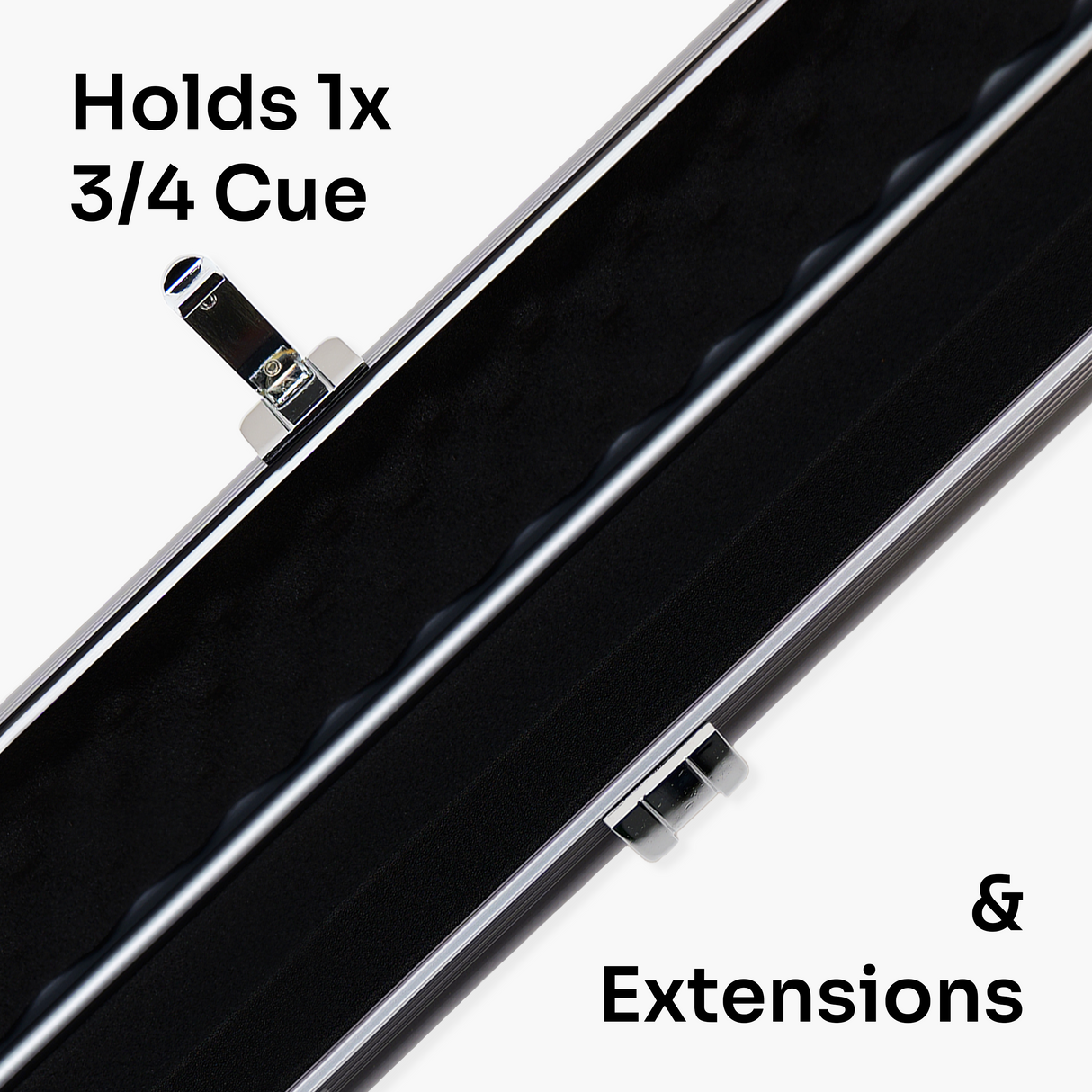 Baize Master SATIN LINE 3/4 Luxury Aluminium Cue Case - Holds 1 x 3/4 Joint Cue + Extensions