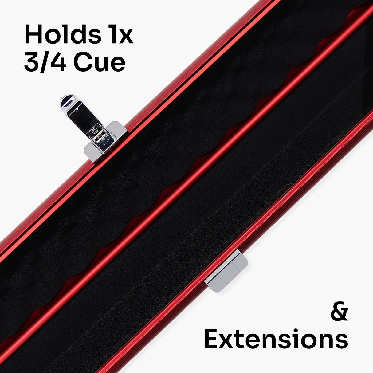 Baize Master SATIN LINE 3/4 Luxury Aluminium Cue Case - Holds 1 x 3/4 Joint Cue + Extensions
