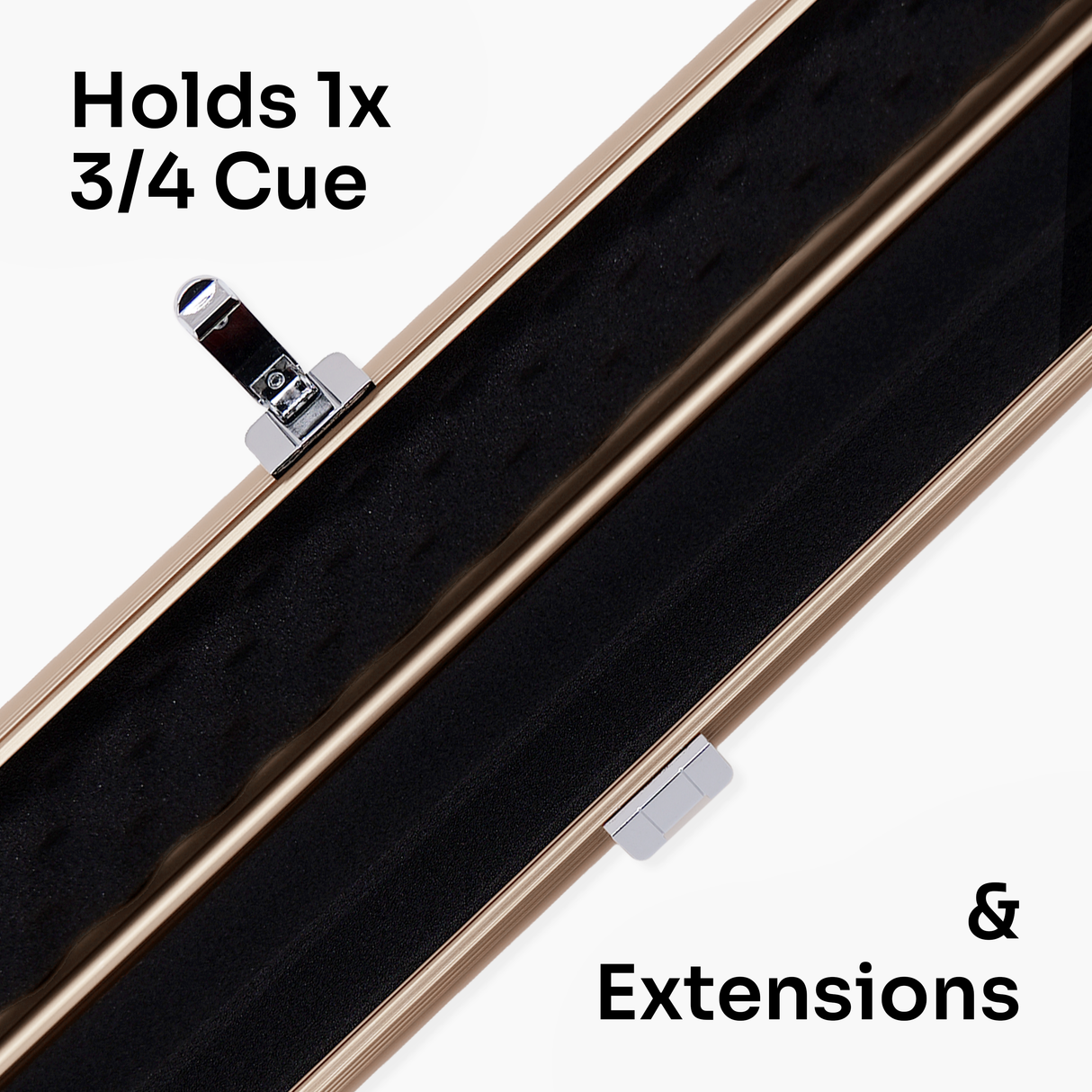Baize Master SATIN LINE 3/4 Luxury Aluminium Cue Case - Holds 1 x 3/4 Joint Cue + Extensions