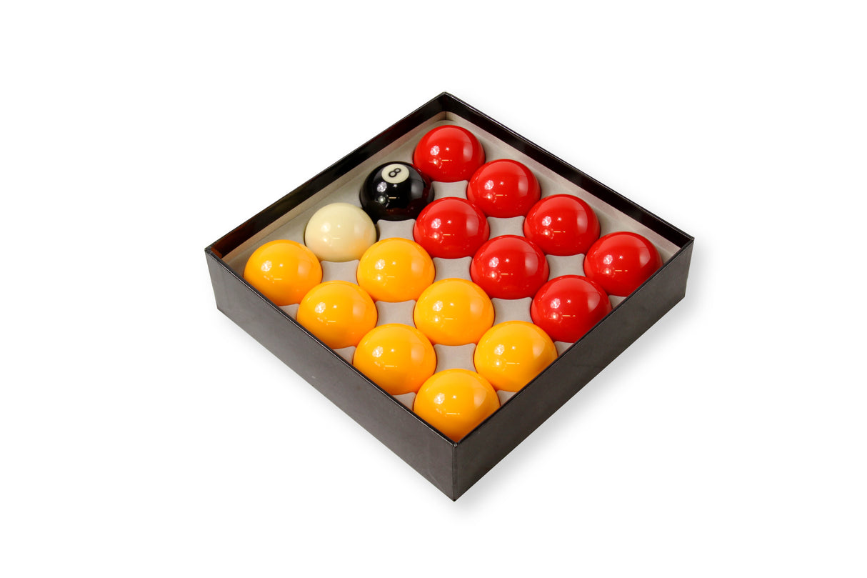 PREMIUM GRADE 2" Inch (50.8mm) Reds and Yellows English Pool Balls + 1 7/8 Inch Cue Ball - Perfect for Home Tables and Coin-operated Tables
