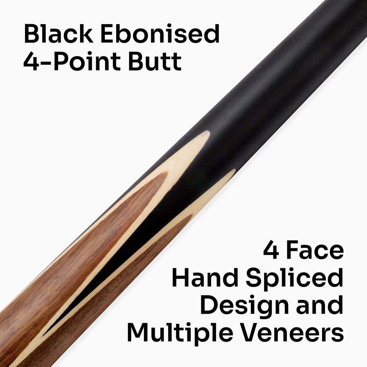 PRO147 Trident 57 Inch 1 Piece Hand Spliced Ash Snooker and Pool Cue with 9.5mm Tip