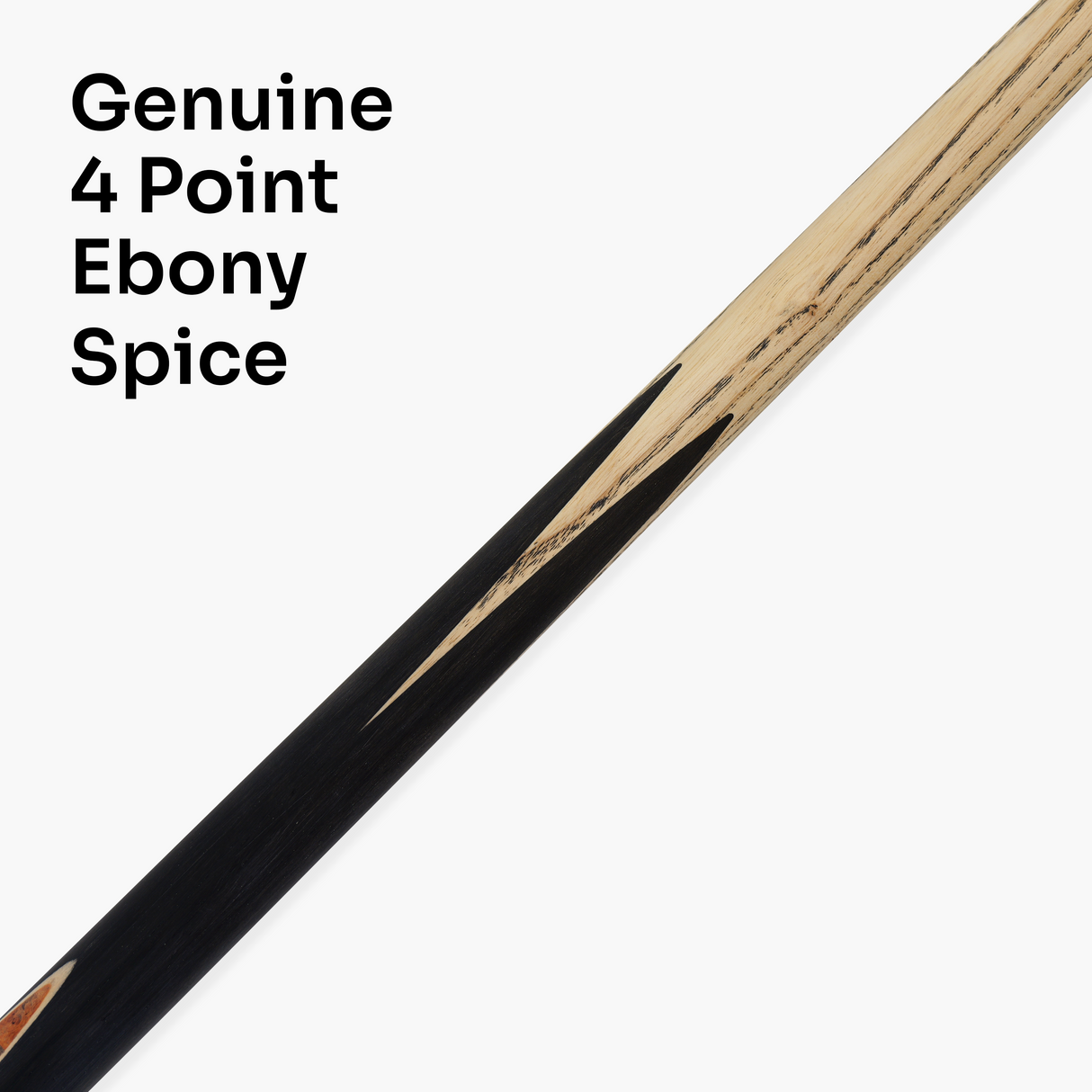 Baize Master Black Label 57 Inch One Piece Hand Spliced Premium Ebony Butt English Pool Cue with 8mm Leather Tip