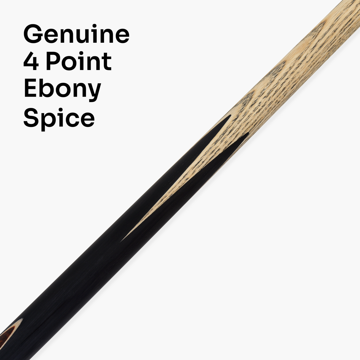 Baize Master Black Label 57 Inch One Piece Hand Spliced Premium Ebony Butt English Pool Cue with 8mm Leather Tip