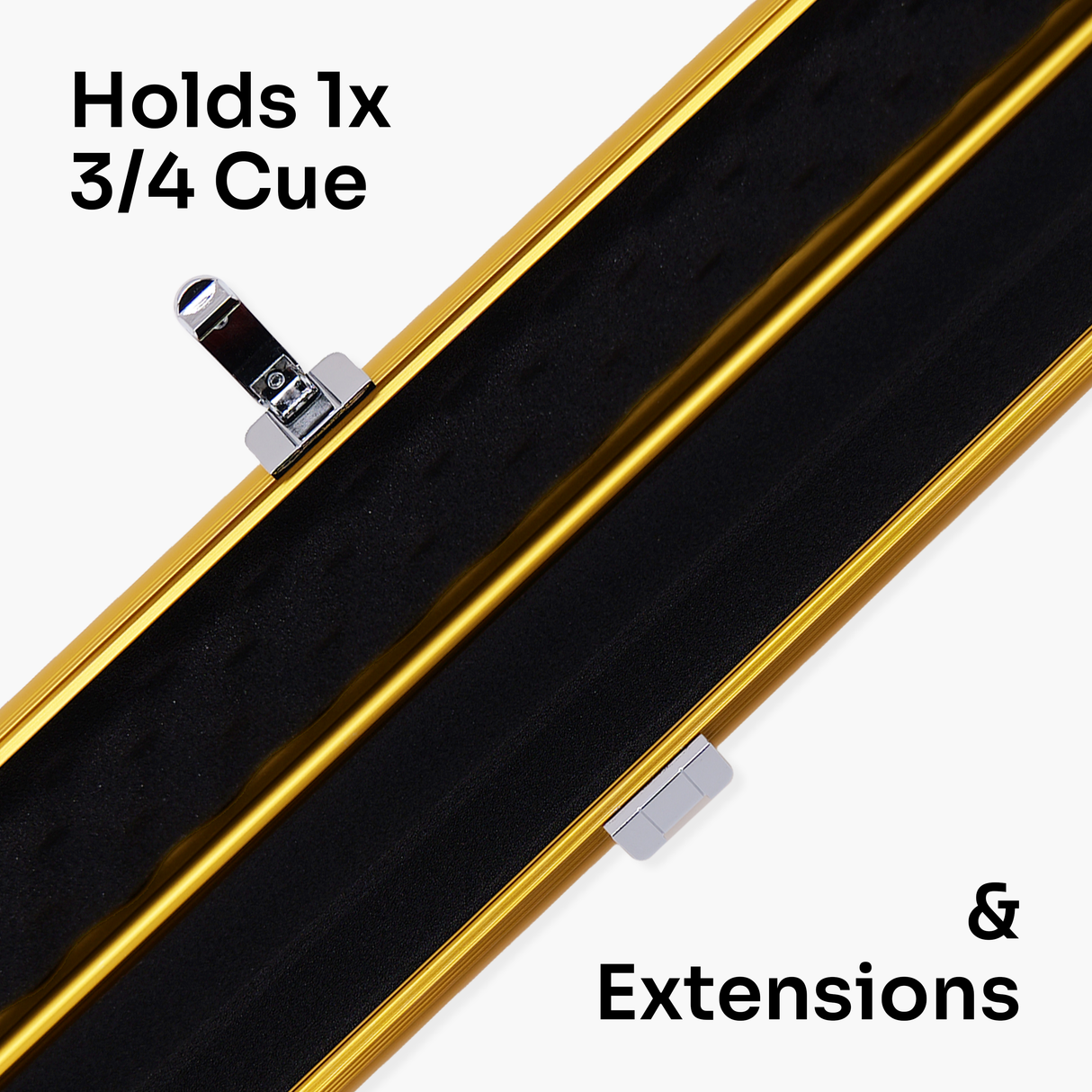 Baize Master SATIN LINE 3/4 Luxury Aluminium Cue Case - Holds 1 x 3/4 Joint Cue + Extensions