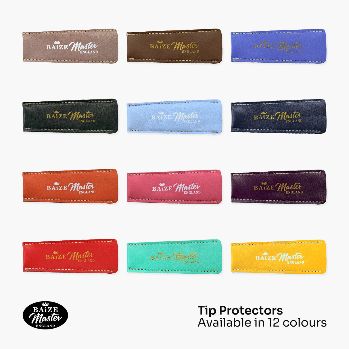 Baize Master Luxury Leather Snooker and Pool Cue Tip Protector - Fits Cues up to 10mm Baize Master